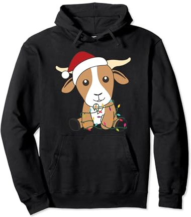 Ziege Weihnachten weihnachtstiere Lichterkette Ziegen Pullover Hoodie
