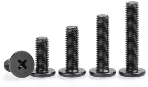 Foyoram Tornillos de cabeza de oblea M6 x 30 mm con ranura en cruz, color negro, acero inoxidable, 20 unidades, tornillo de cabeza plana con ranura en cruz y cabeza grande (20, M6 x 30 mm)