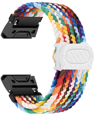 Geflochtenes Armband Kompatibel für Coros Vertix 2 Armbänder für Damen Herren Ersatzarmband Solo Loop für Coros Vertix 2 Armband Nylon Sport Elastisches Band für Coros Vertix 2 (F,Nylon)