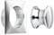 SOTECH Bouton-poussoir Push-Lock Ø 23 mm chrome poli avec rosace carrée pour épaisseur de porte de 19 mm, poignée bouton adaptée aux serrures à espagnolette