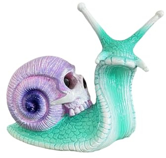 DODXIAOBEUL Skulptur mit Totenkopf-Schnecke, Gartendekoration, Statue, Halloween, Totenköpfe, Dekoration, Gothic, Heimdekoration, Kunstharz, Handwerk für Zuhause, Outdoor, Landschaft, Büro, Dekoration