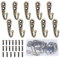 DAJMAIEZ 10 Stk. Haken zum Schrauben, Wandhaken, Garderobenhaken Bronze, Kleiderhaken Wand, Kleiderbügel Haken, Mantelhaken Schwerlast für Kleidung Hut Schal Tasche Handtuch Schlüsselkappe