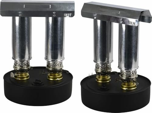 Unibos | 2X Large Twin Greenhouse Heater Paraffin Super Warm Heater Twin Burner Anti Frost Plant Warmer