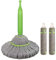 Twist Mop para la limpieza de suelos | Fregonas fiables de microfibra con compresión de 360 grados | Diseño de torsión y compresión fácil de usar para limpiar el salón, el restaurante