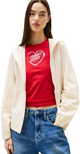 Tommy Jeans Damen Windbreaker Jacke Outdoor Shell mit Kapuze