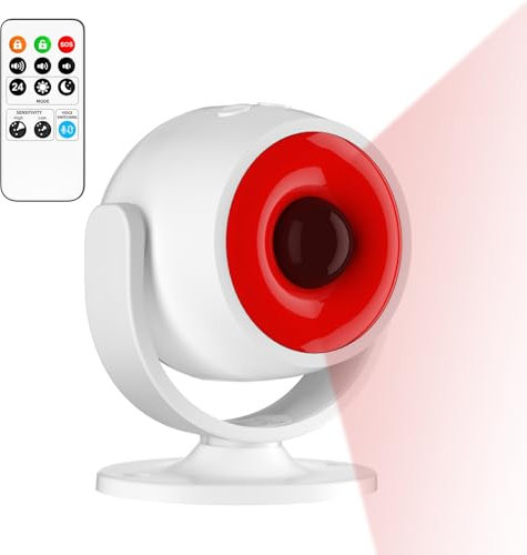 WIOONI PIR Bewegungsmelder Alarm, Bewegungssensor mit Fernbedienung, 120 dB, Anti-Diebstahl Alarmanlage für Haus, Wohnmobil, Auto, Büro, Geschäfte, Garage, Wohnung