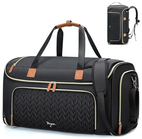 Tonyeee Kleidersack Reisetasche 4 in 1 Anzugtasche Herren Damen Weekender Herren Faltbare Anzug Reisetasche mit Rucksackfunktion Handgepäck Tasche Kleidersack Reise Garment Bag Schwarz