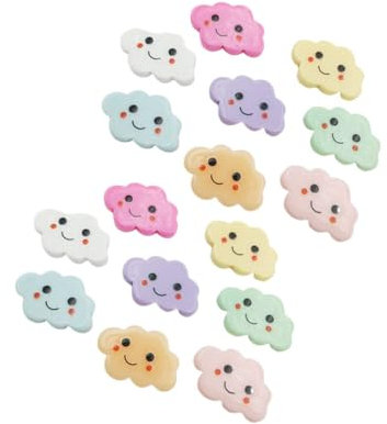 HAPINARY 40 Stück Cartoon Wolken Diy Harz Material Lächelnde Wolken Haarnadel Accessoire Material Für Kopfschmuck Diy