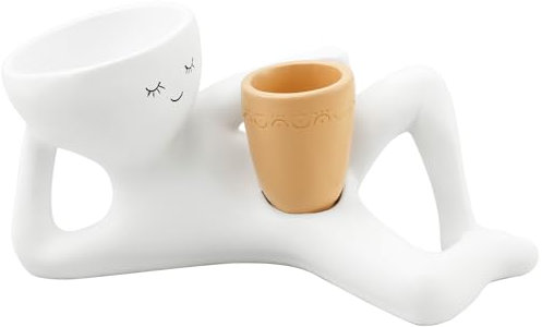 HAIJED Lazy Guy - Maceta para suculentas, maceta de resina con personajes perezosos, macetas con forma humana para suculentas, cactus, decoración del hogar