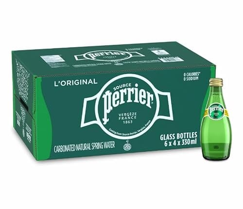 Perrier sparkling mineral water glass bottle 24x330ml
