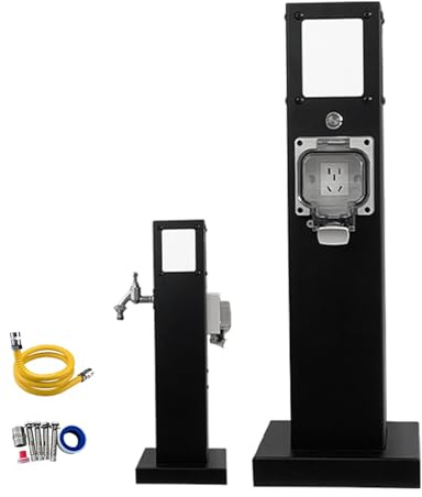 DJJYCTNM Grifo de Columna de Agua para Jardín Exterior con Luz, Pila de Agua y Electricidad, para Patio Jardín Impermeable IP66 Toma Anticongelante