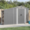 Hoodmeel Capanno Attrezzi, Casetta Da Esterno, Casette Porta Attrezzi, Casetta Attrezzi, Box Giardino, Grigio 277x93x179 cm, Acciaio Zincato