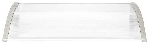 Door Canopy Awning Shelter Roof Front Back Porch Outdoor Shade Patio Rain Cover for Back Door, Porch, Window (White & Gray)