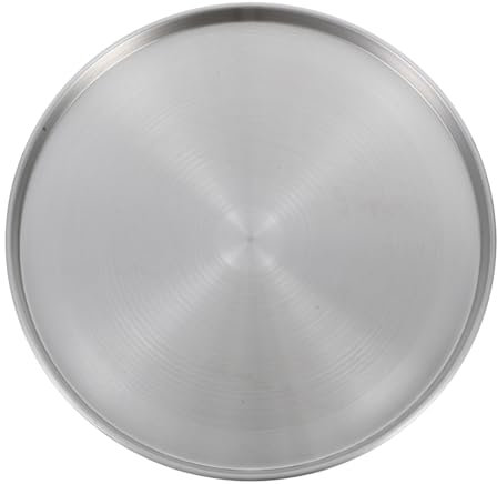 Luxshiny Bandeja Redonda De Acero Inoxidable Para Pizza y Asados Fácil De Limpiar y Multiusos Para Cocinar Casa y Reuniones Familiares