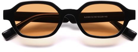 SOJOS Retro Polarisierte Hexagon Sonnenbrille Damen Herren Rectangle Trendy Sonnerbrillen mit UV400 Schutz SJ2389