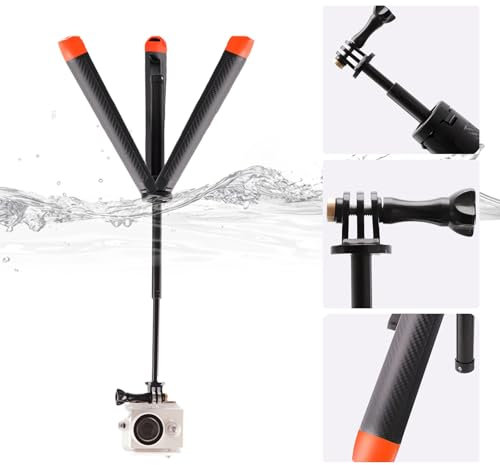 Selfie Stick Floating Hand Grip Tripod Waterproof Extendable Selfie Monopod for Most Action Camera - Extenbale Monopod Pole, Hand Grip, Tripod Stand