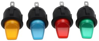 eMagTech 4 STÜCKE 12 V Auto-Kippschalter mit LED-Beleuchtung 6 A Geeignet für Oldtimer Autos LKWs Und Traktoren