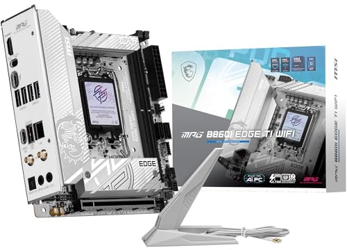 MSI MPG B860I Edge TI WiFi Motherboard (Supports Intel Core Ultra Processors Series 2, LGA 1851, DDR5, PCIe 5.0, M.2, 2.5Gbps LAN, USB 3.2 Gen2, HDMI/DP, Wi-Fi 6E, Bluetooth 5.3, ATX)