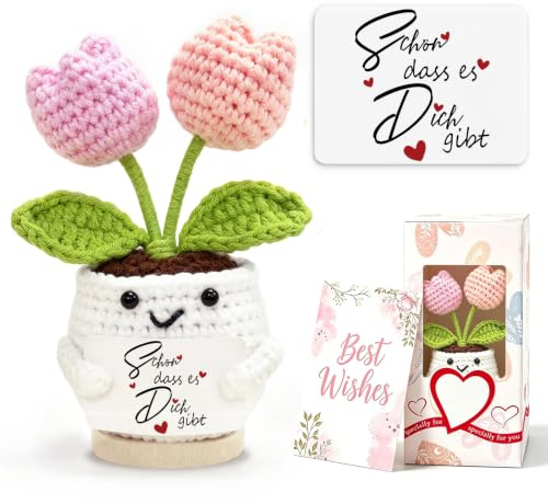 Geschenke für Frauen Dankeschön Geschenke Gehäkelte Blumen Glücksbringer Kleines Geburtstagsgeschenk für Frauen Beste Freundin Lehrerin Danke Geschenk Freunde Kollegen Weihnachten Home Decoration