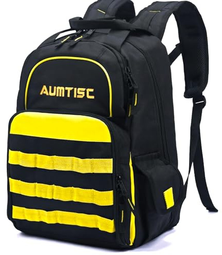 AUMTISC Tool Backpack Tool Bag High Performance Tool Backpack with Multi-Purpose Bag Industrial and Construction Work Backpack