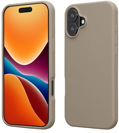 kwmobile Case Compatible with Apple iPhone 16 Case - TPU Silicone Phone Cover with Soft Finish - Taupe