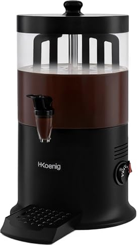 H.Koenig SHK900 Heißgetränke-Dispenser aus Edelstahl, 1200 W, 6-Liter abnehmbarer Tank, einstellbarer Thermostat, Warmhaltefunktion, Tropfstopp, spülmaschinengeeignet