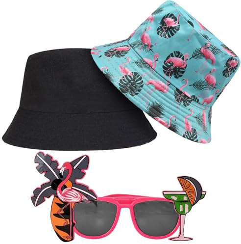 AUNGCSHE Fischerhut, Sonnenhut Bucket Hat Damen Herren, Beideseitig Tragen Fischerhüte, Retro Outdoor-Anglerhut Faltbar Buschhut für Wandern Camping Urlaub