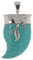 Jewel24 Vario-Clip Ketten-Anhänger echt 925 Sterling Silber mit Türkis Zahn Damenanhänger groß