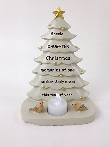DFS Daughter Christmas Tree With Flickering Tea Light Graveside Memorial Ornament Tribute