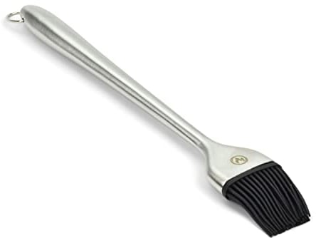 Grillrost.com Das Original Edelstahl Grillpinsel | BBQ Pinsel für Grill & Küche - mit abnehmbaren Silikon Borsten