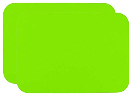 40x30cm Silicone Placemats for Kids, More Thicker and Heavier, Non Stick Heat Resistant Tablemat, Kitchen Dining Table Mats Place Mat (Green (T:0.1cm), 2)