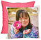 LOOXIS Personalisiertes Kissen mit Foto & Text Bedruckt, selbst gestalten – 40x40 cm, farbige Rückseite, Leinenhaptik – Geschenkidee Männer, Frauen, Jahrestag, Geburtstag, Einzug – Bonbonpink