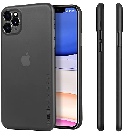 Memumi Hülle für das neue iPhone 11 Pro 5.8 , Mehrweg 0.3 mm dick, Slim Fit, Mattes Finish [Stoßfest, Rutschfest, Kratzfest]. Schutzhülle für das neue iPhone 11 Pro 5.8 -Trans-Schwarz (Version 2019)