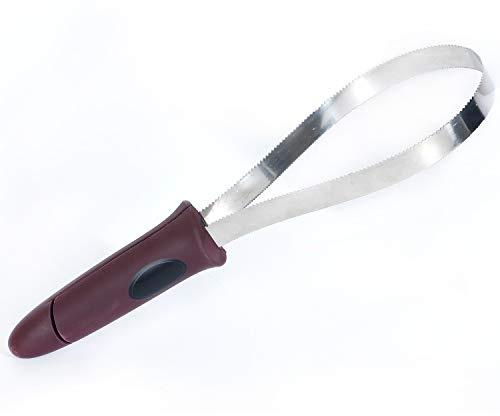 BOTH WINNERS Dual-Sided Shedding Blade with Stainless Steel Blade De-Shedding Tool for All Dog Coat Types- Soft Touch Grip (Burgundy)