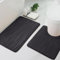Homaxy Badematten Set 2 teilig Memory Foam Badezimmerteppich WC Vorleger mit Ausschnitt Set Saugfähige rutschfeste Badteppich Set Waschbar Badvorleger Set 2teilig, Schwarz