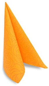 Hypafol Airlaid Motiv-Serviette Roses orange | 100St. | unterschiedliche Farben und Motive | 40x40cm | passend zu Einrichtung und Dekoration | für Gastronomie und Zuhause | eleganter Look