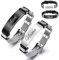Mesharmband mit Wunschgravur Edelstahl - personalisiert - Mesh Charm Armband Balken - Charms austauschbar - Größen verstellbar - Damen Herren Charmband - Diamant Gravur Silber