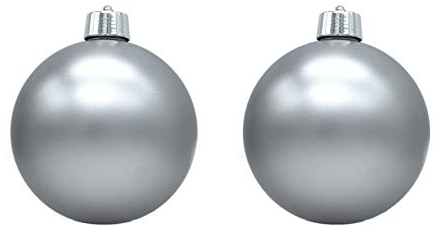 DARO DEKO Weihnachts-Kugel XXL Ø 20cm - 2 Stück Silber matt