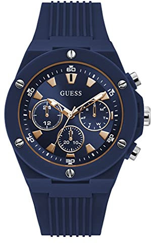 GUESS Hommes Analogique Quartz Montre avec Bracelet en Silicone GW0268G3
