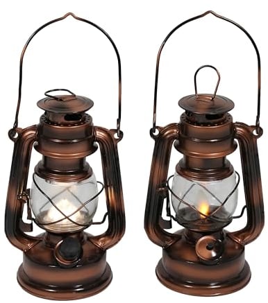Harms Import & Vertriebs GmbH & Co KG LED-Laterne Antik, batteriebetrieb, Flackerlicht, Bronze