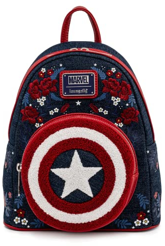 Loungefly Marvel Captain America 80th Anniversay Shield Womens Double Strap Shoulder Bag Purse