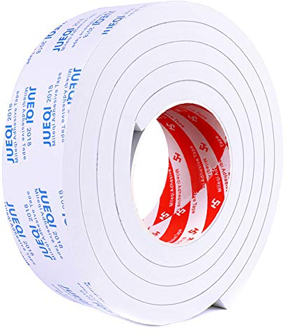 ihreesy Ruban Mousse Double Face en EVA, Épaisseur 5mm Bande de Mousse Blanc Ruban Adhésif Extra Fort Ruban de Montage en Mousse Ruban Adhésif de Montage Étanche pour Fenêtre Porte Voitures,5cm x 2m