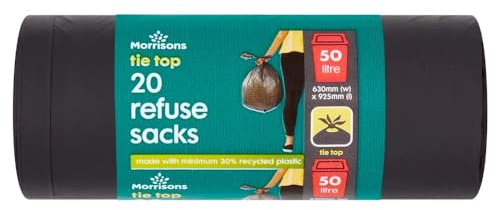 Morrisons 50L Tie Top Refuse Sack, 20 Pack