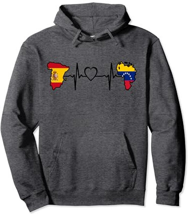 Bandera venezolana de España - Latido del corazón de Venezuela España Sudadera con Capucha
