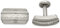 Manschettenknöpfe, 20 mm, Titan und 925er Sterlingsilber, gebürstet und poliert, Schmuck für Herren, One Size, Metall Silber Sterling-Silber, Kein Edelstein