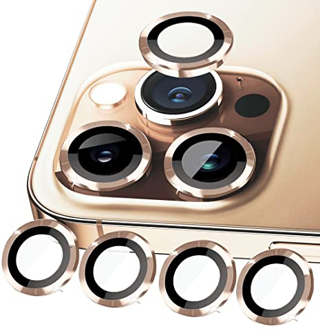 ULITIQ Kameraschutz Compatible with iphone 11 Pro Max/ 11 Pro/11/11 Mini, Kamera Schutz, Panzerglas Kamera Abdeckung Linse Kameraabdeckung Metall Ring, (Gold)