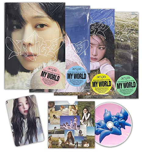aespa – 3. Mini-Album [My World] (Intro Ver. – zufällige Abdeckung) Staubschutz + Fotobuch + CD-R + Fotokarte + Poster + 2 Pin-Buttons + 4 zusätzliche Fotokarten