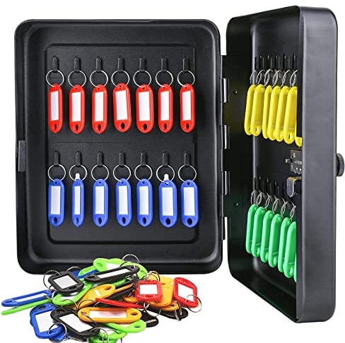 Schlüsselschrank Schlüsselsafe Box 28 Schlüssel Wandmontage Schlüsselsafe Aufbewahrung, Stahl Sicherheitskombination Schlüsselschloss Box Outdoor, Schlüsselsafe Organizer mit 30 Schlüsselanhängern