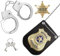 Police, Accessori costume polizia, Set Manette in Metallo con Chiavi, Distintivo, per Bambini, Halloween Carnevale Festa Giochi di Ruolo
