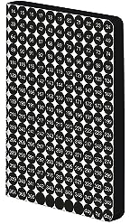 nuuna Wochenkalender 2024 A6 | S - Happy Days | 2,5 mm Punktraster | 120 g Premium-Papier | Leder Kalender schwarz | nachhaltig produziert in Deutschland